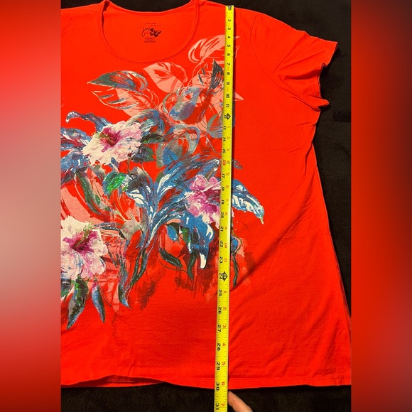 EUC JMS Vibrant Red Floral Women's Top 4XL - Picture 5 of 6